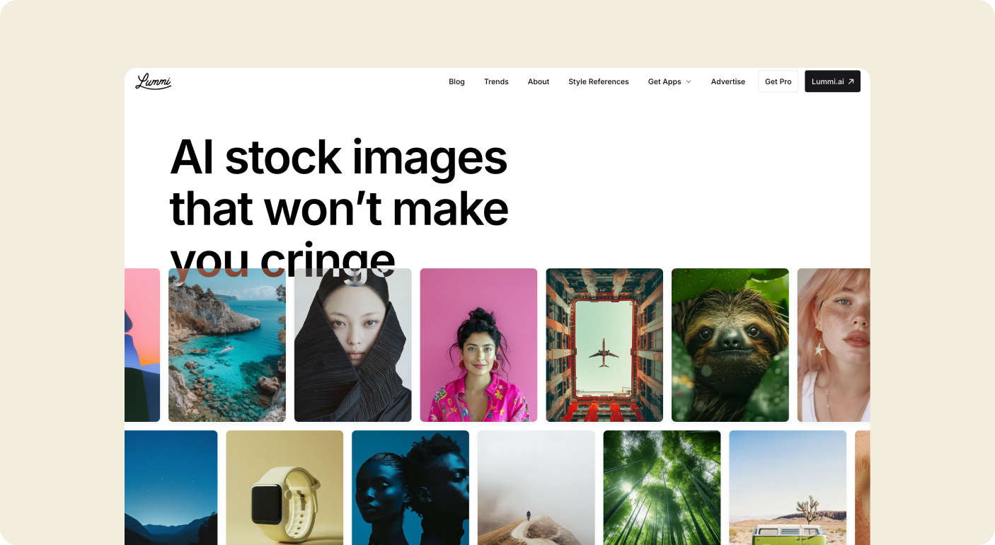 Content Production - Lummi AI stock images website