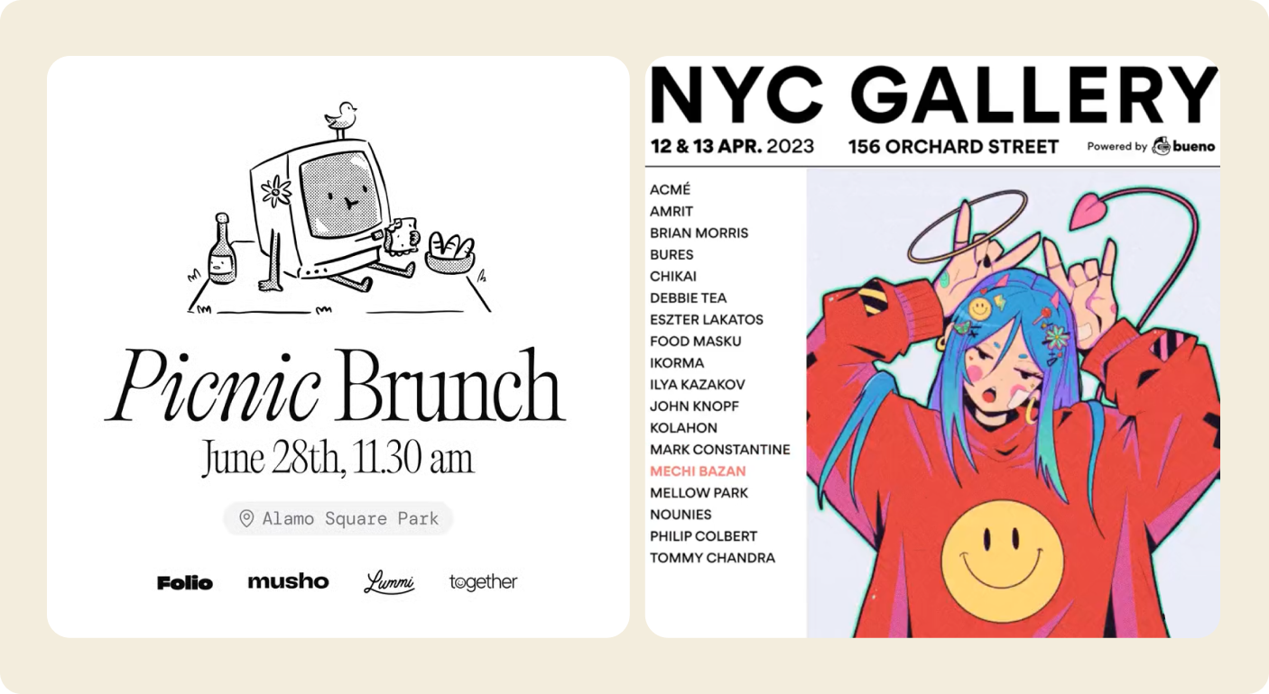 Events - Picnic Brunch and NYC Gallery posters